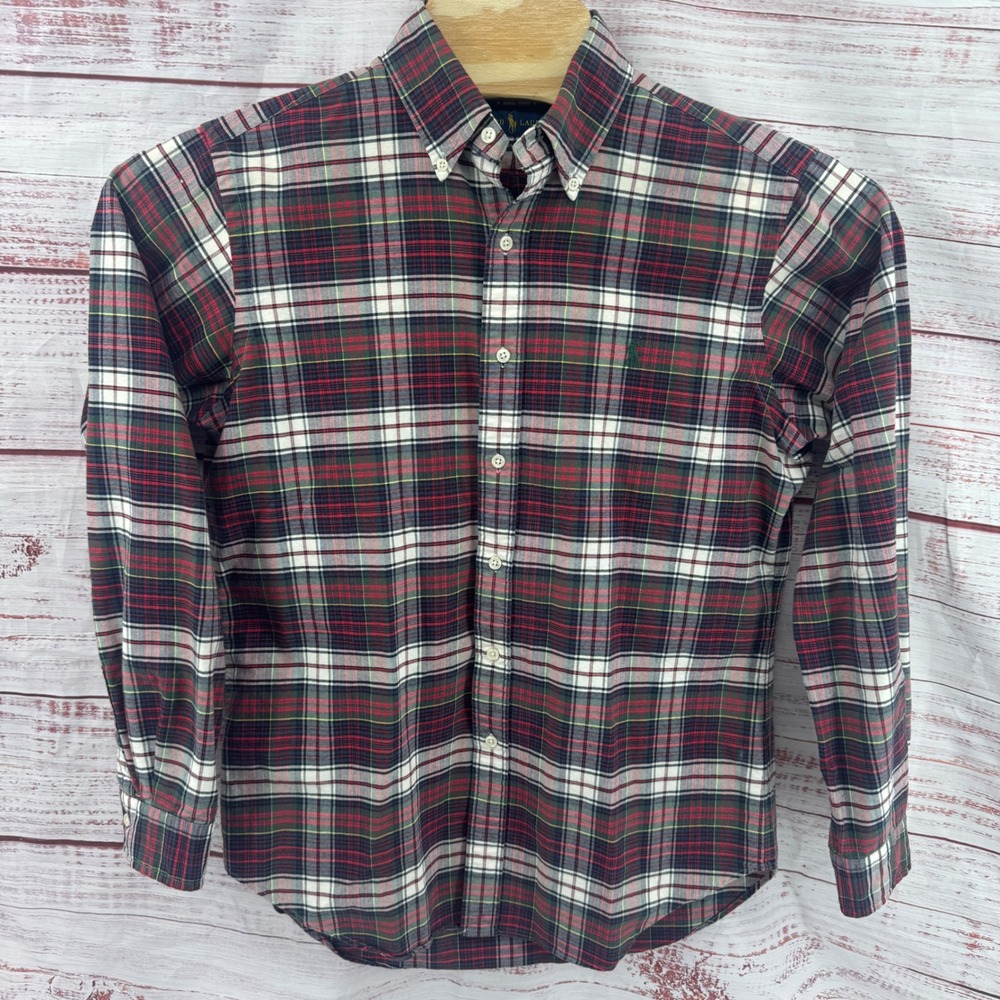 Polo Ralph Lauren Shirt Mens Medium Classic Fit Plaid Button Down Casual Preppy‎